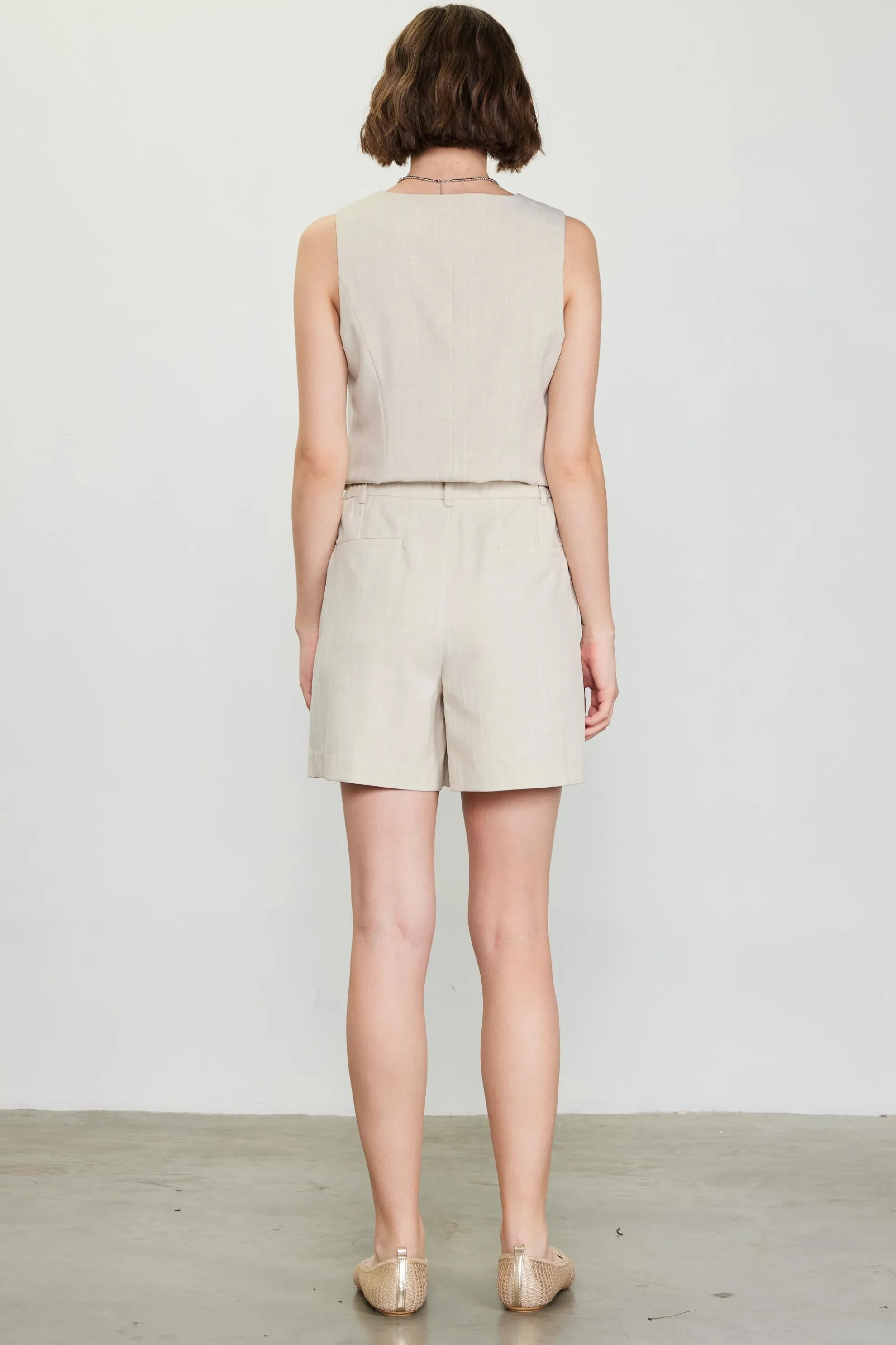 Mélange Pleated Shorts