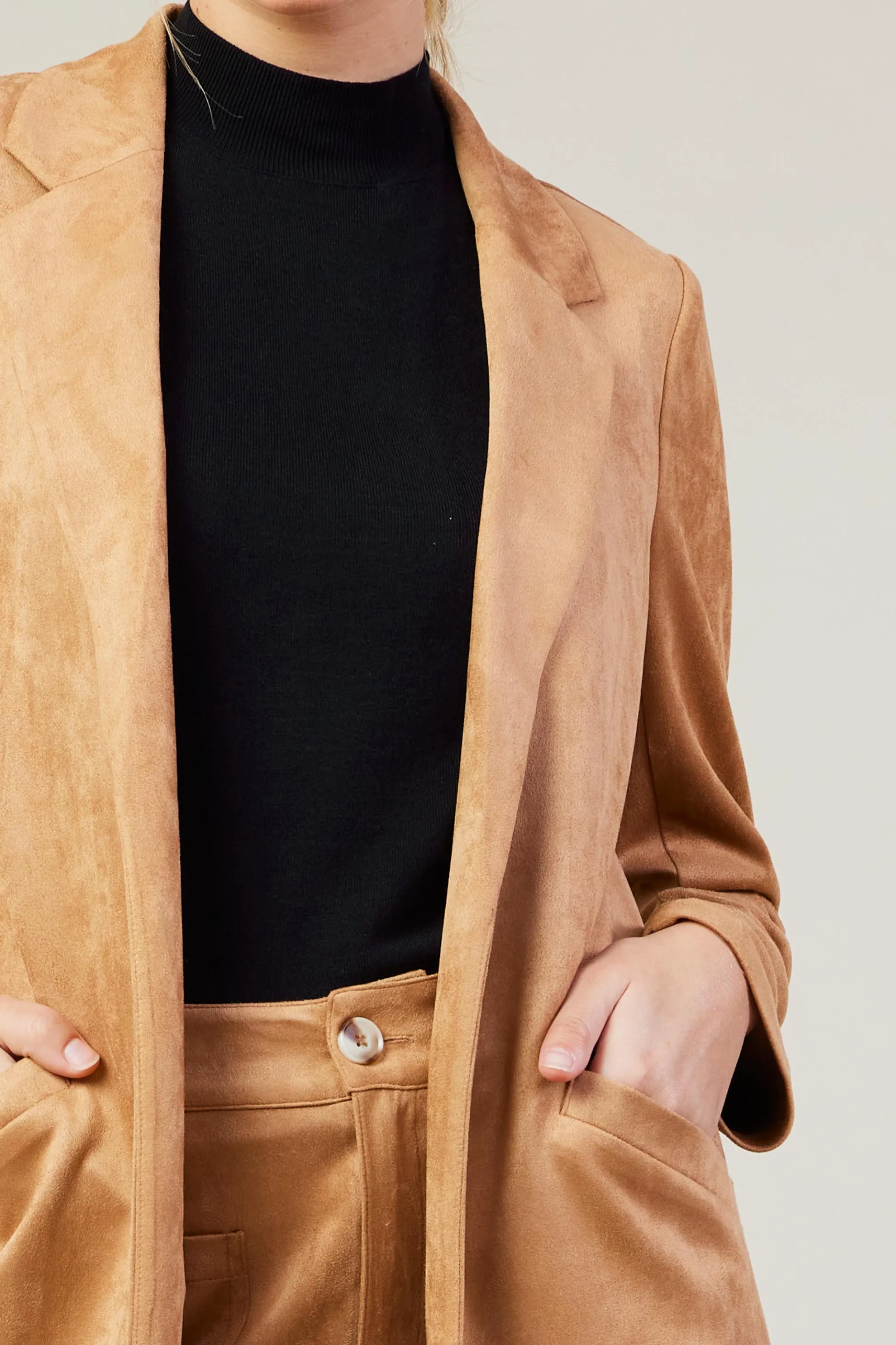 Faux Suede Duster Coat