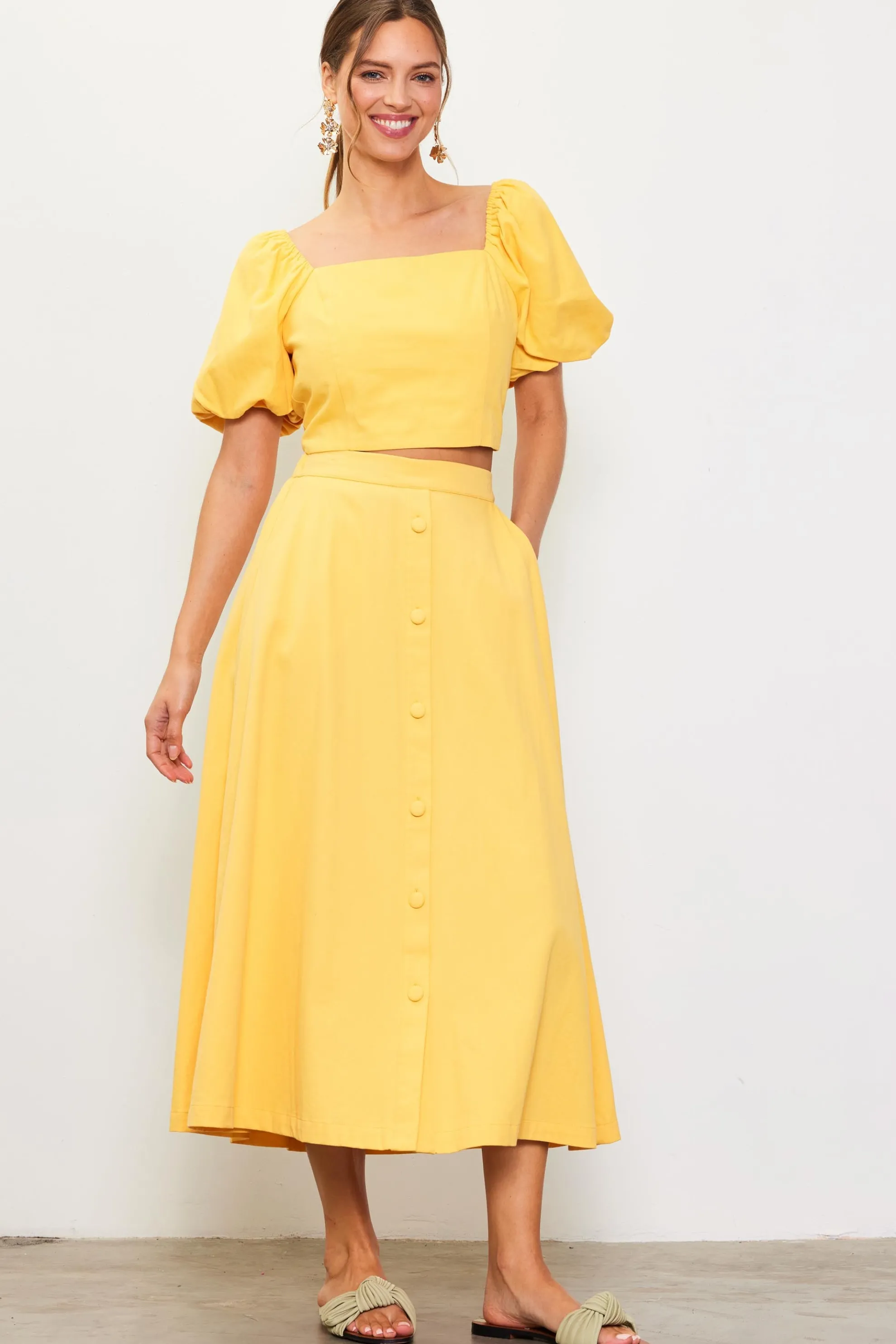 Cinch-Back Square Neck Top