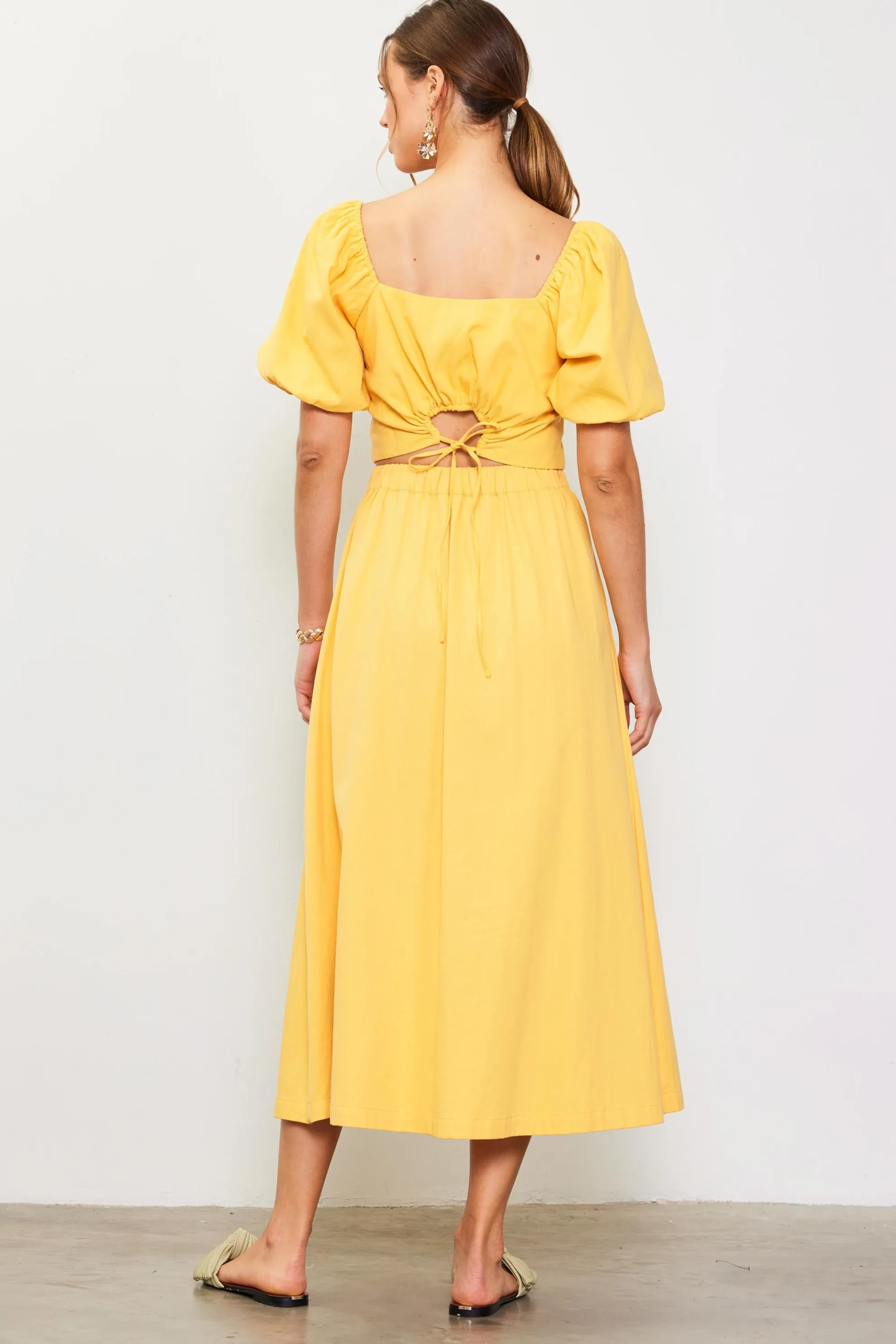 Cinch-Back Square Neck Top