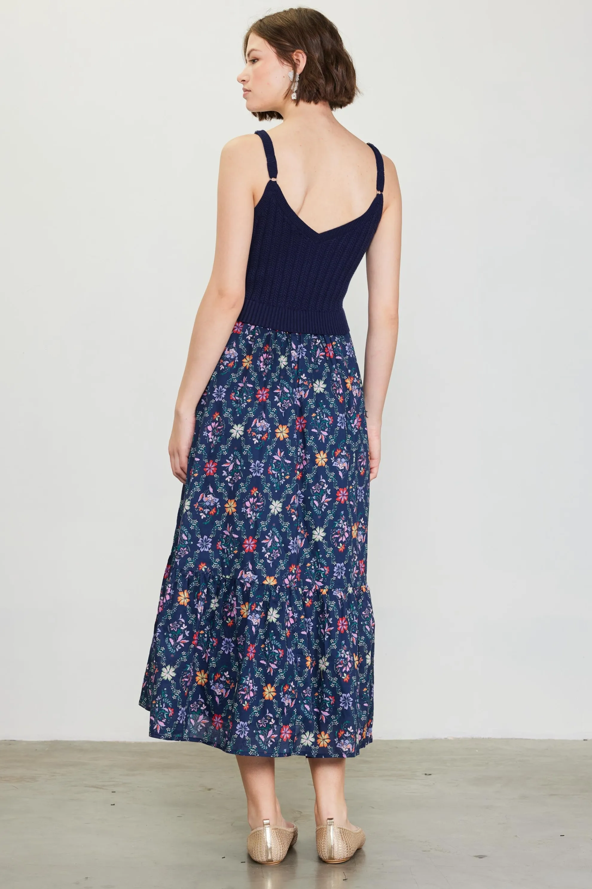 Amelia Floral Print Midi Dress