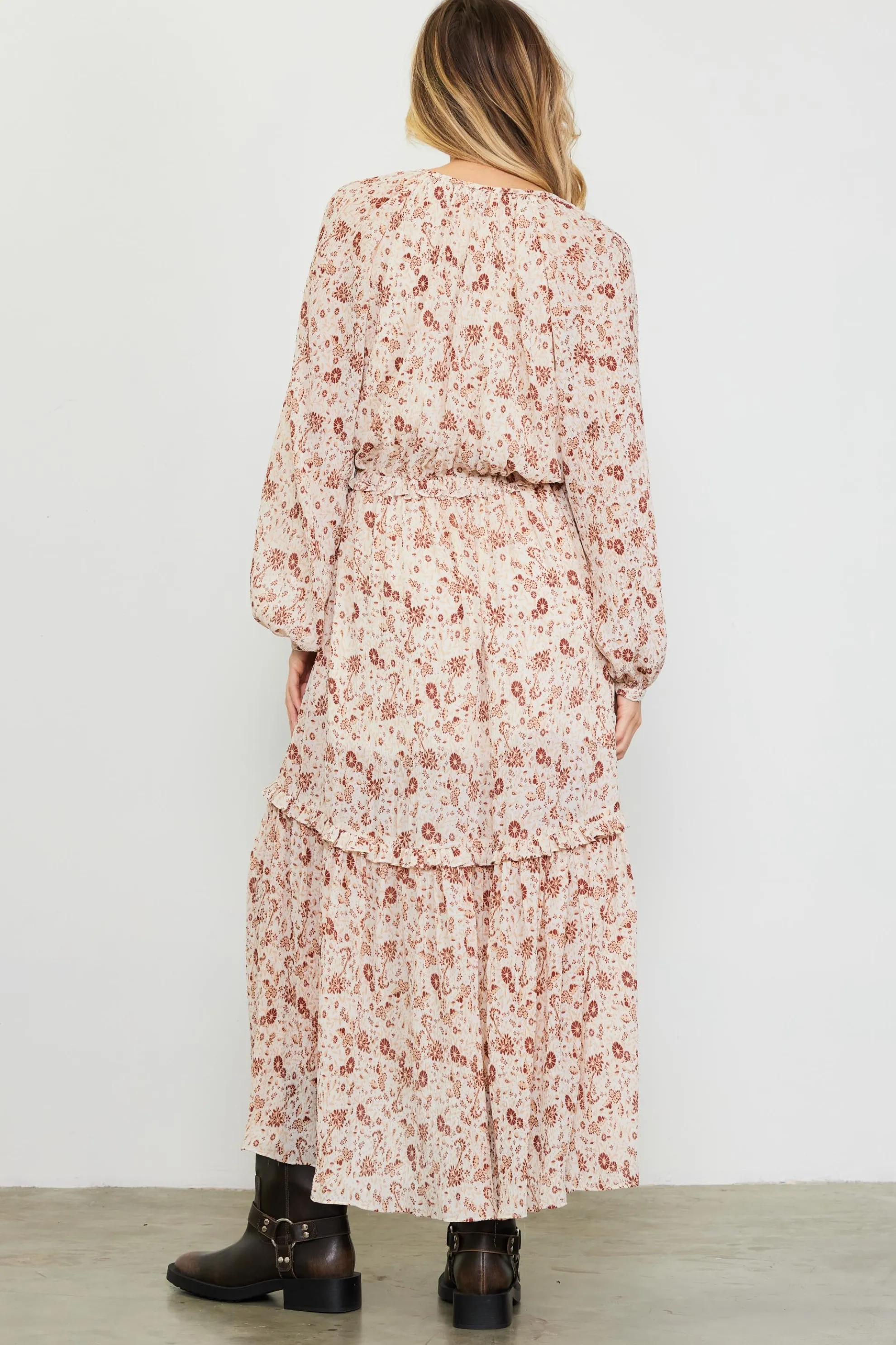 Chiffon Print Split Midi Dress