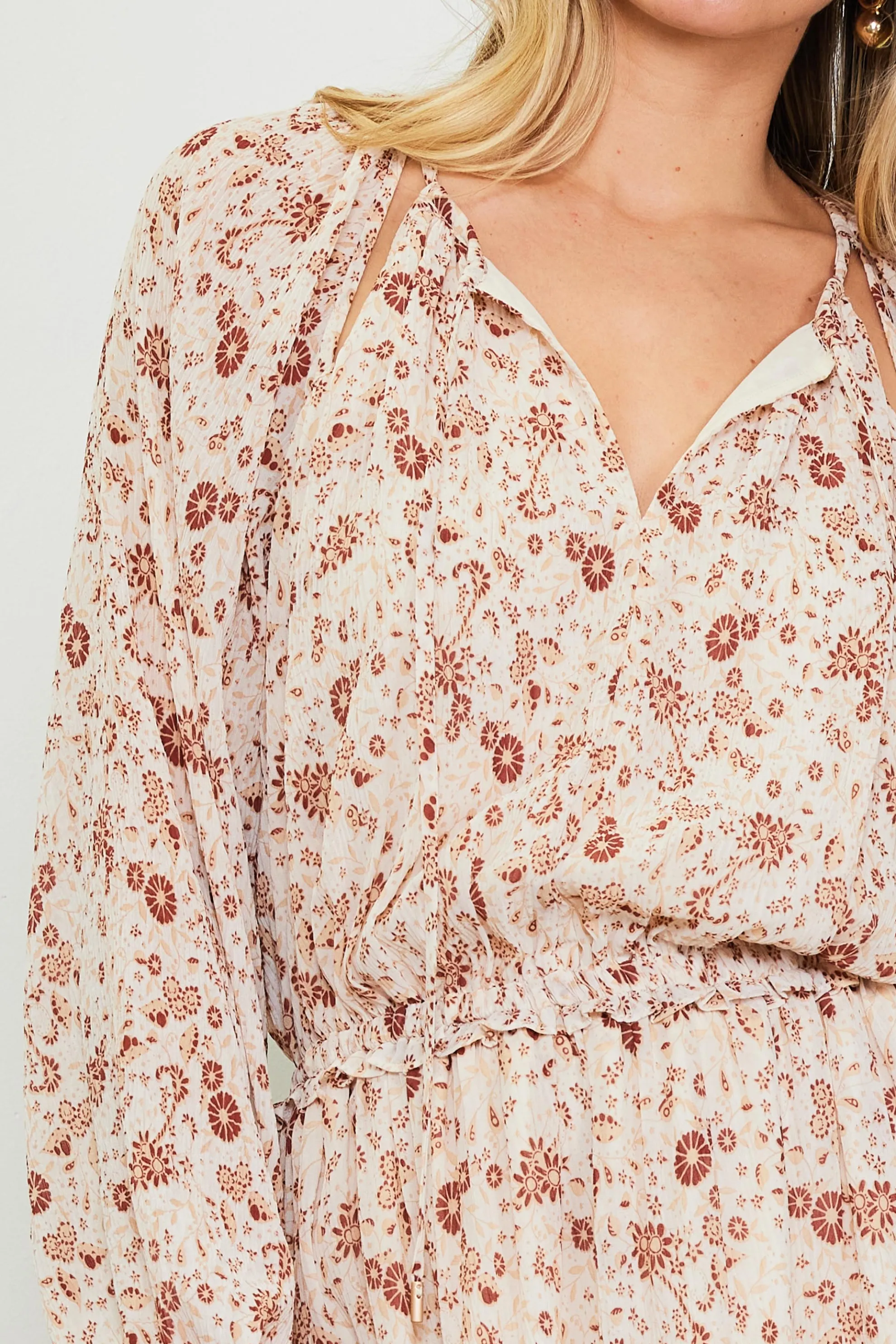 Chiffon Print Split Midi Dress