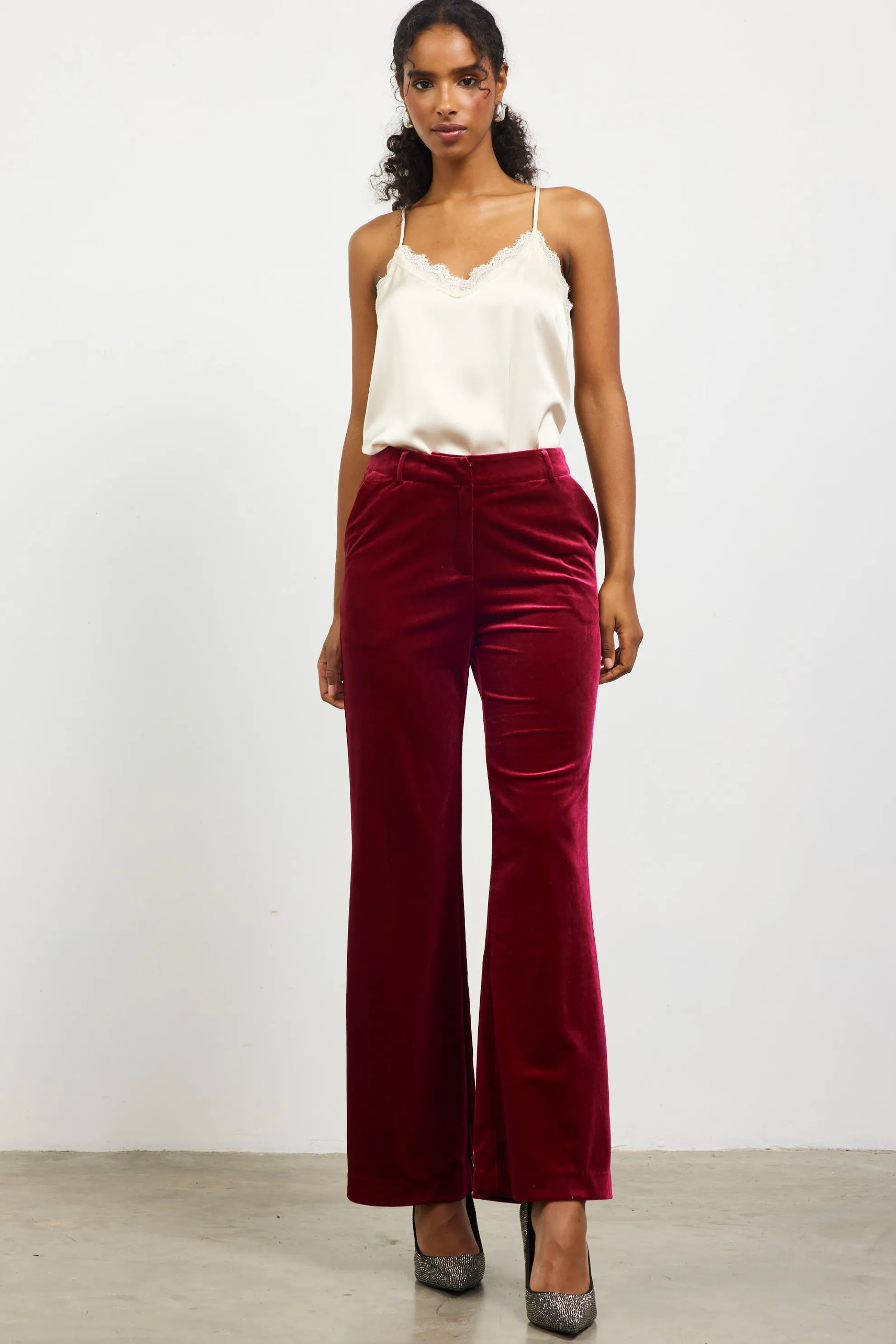 Velvet Wide Leg Pants