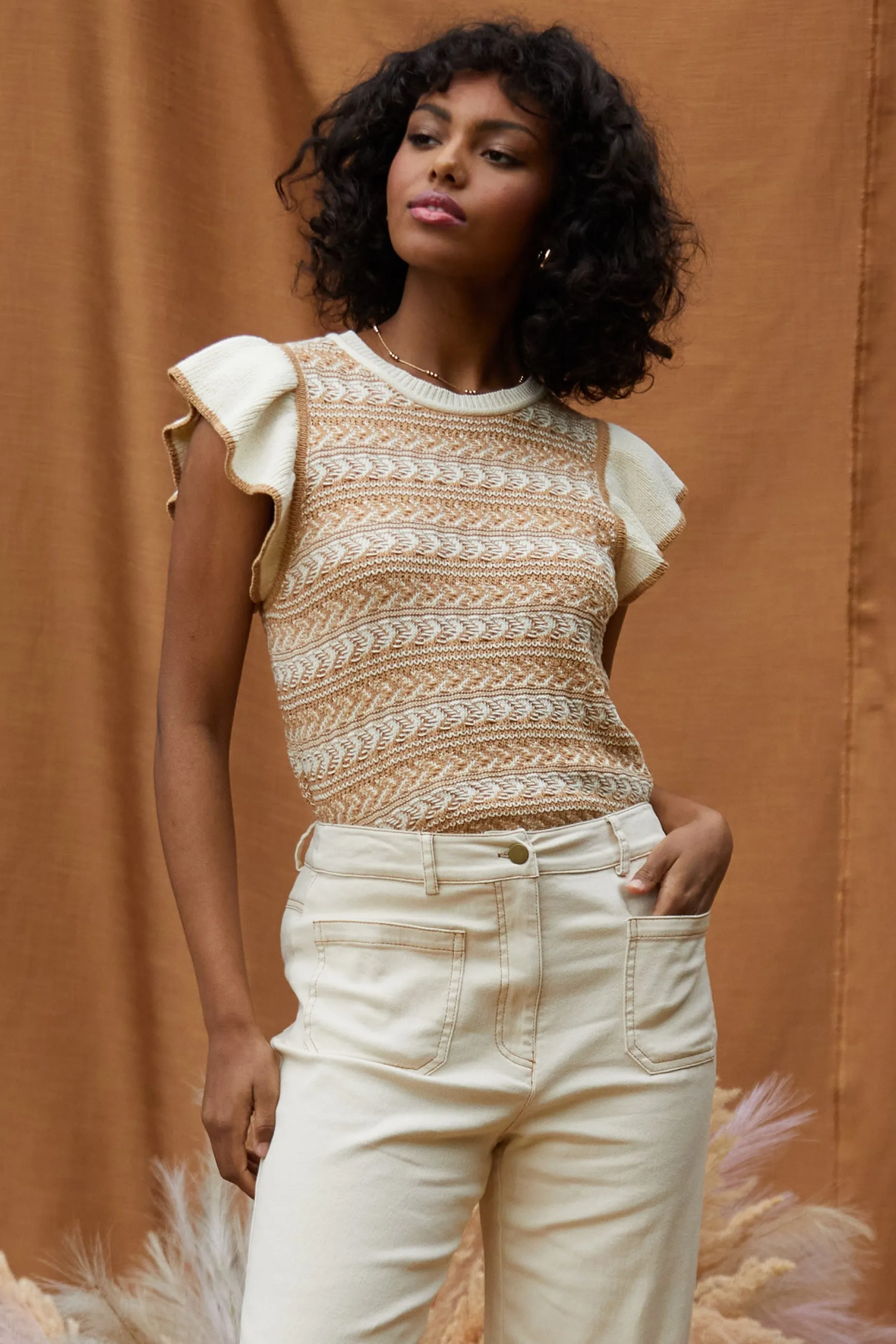 Ruffle Sleeve Sweater