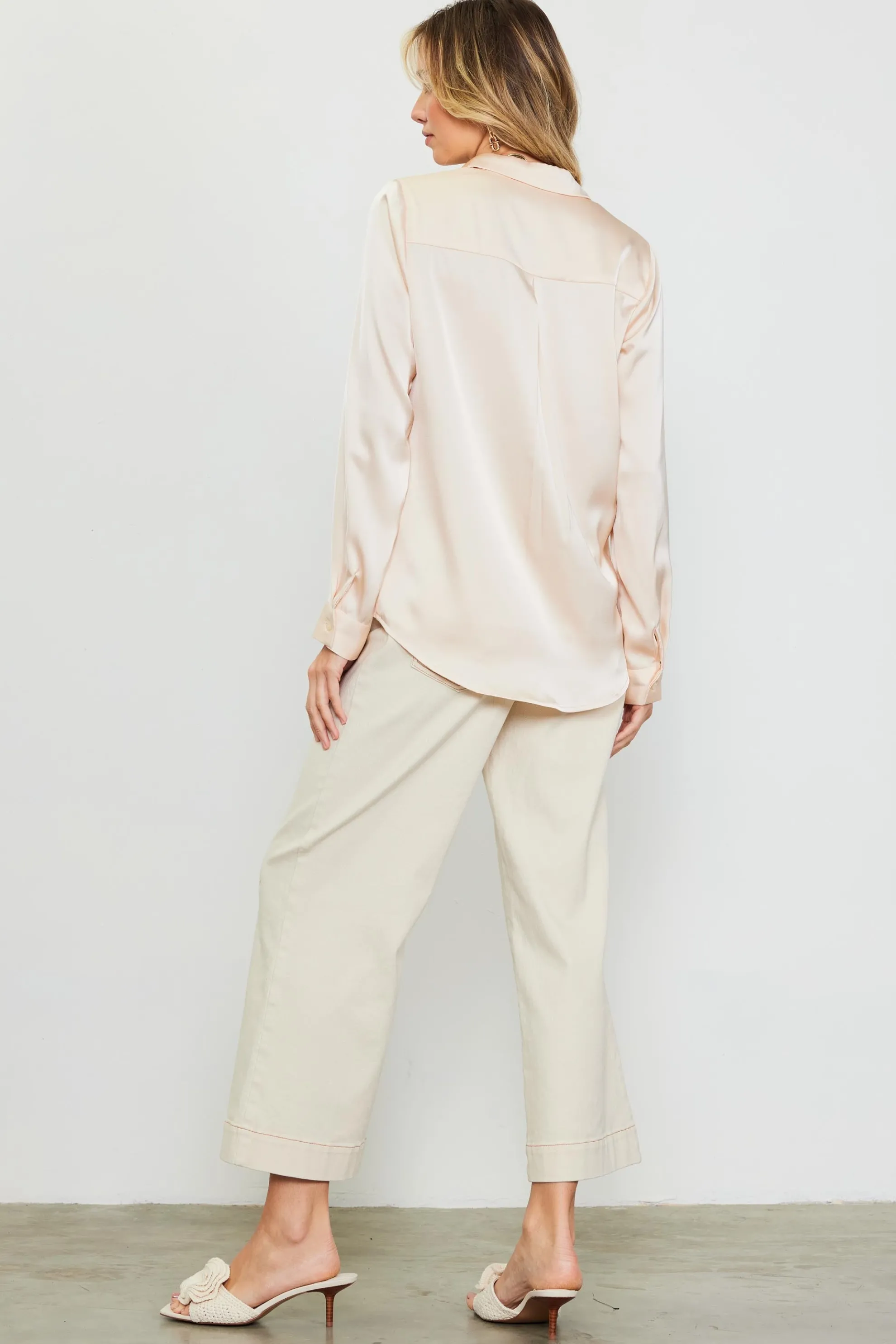 Satin Button Down Top