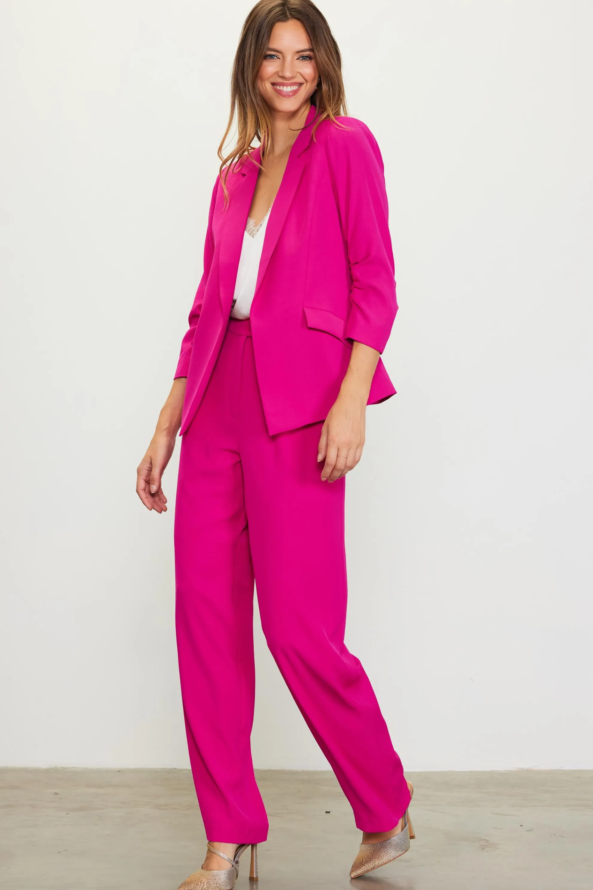 Recycled Shirred Sleeve Blazer