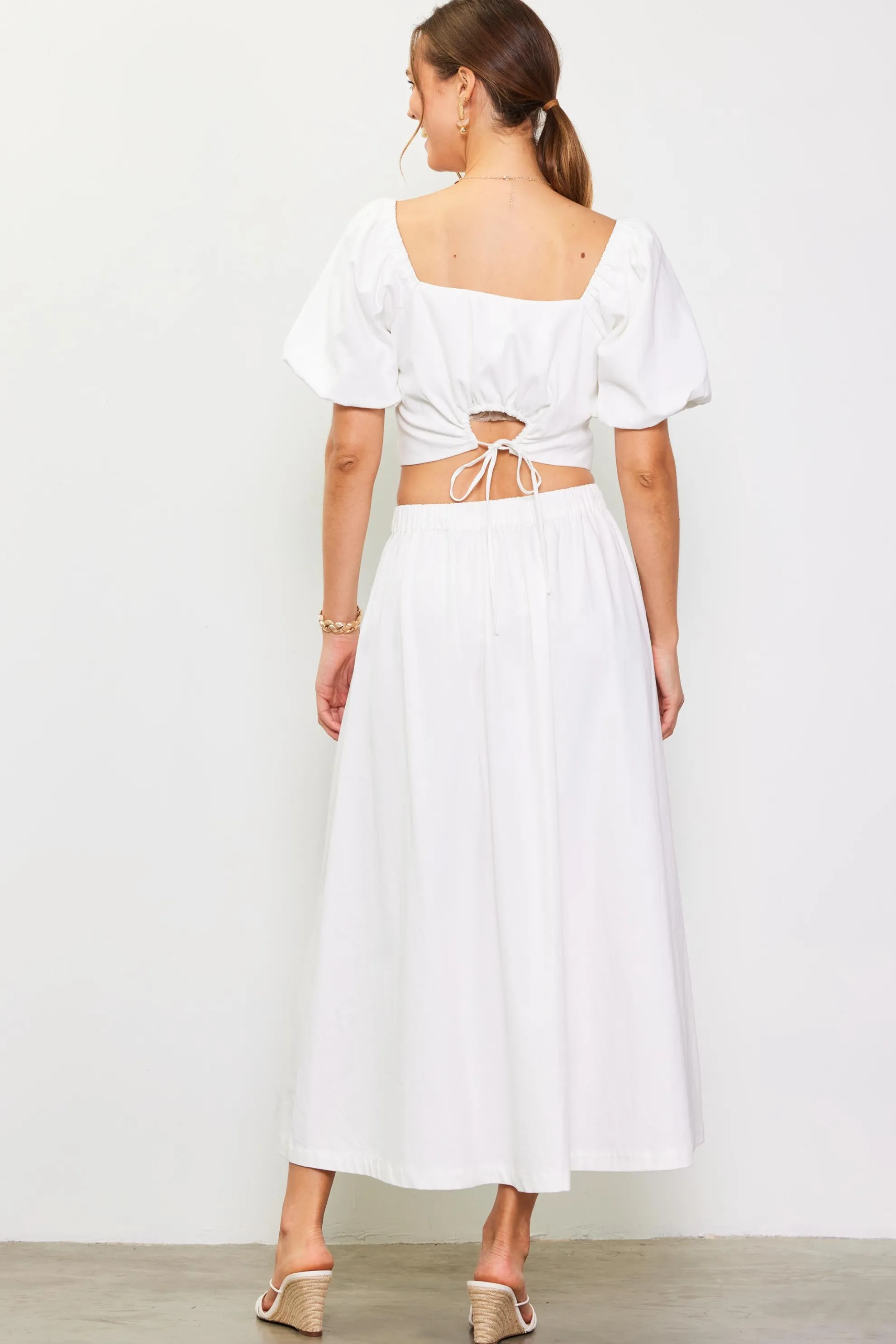 Cinch-Back Square Neck Top