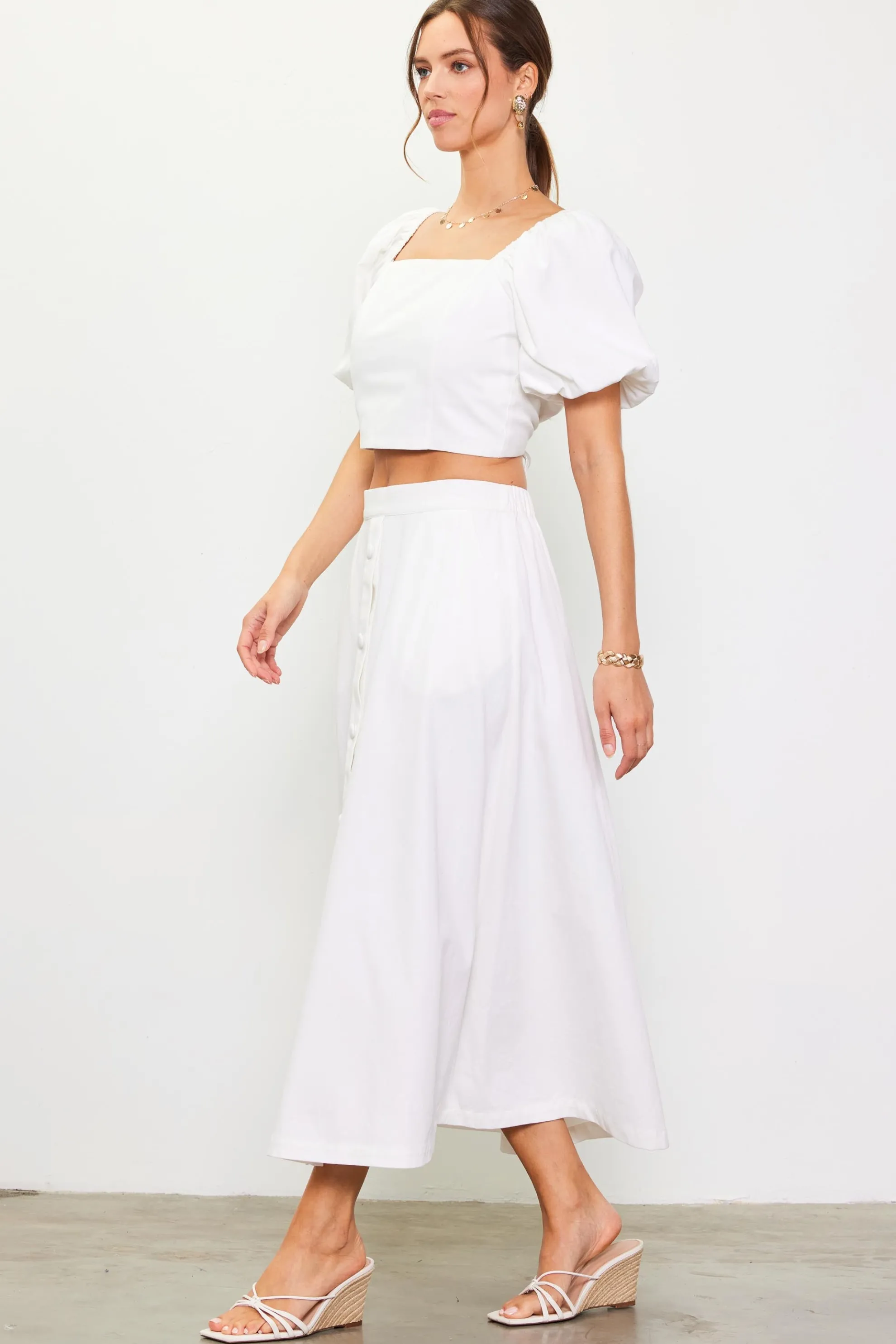 Cinch-Back Square Neck Top