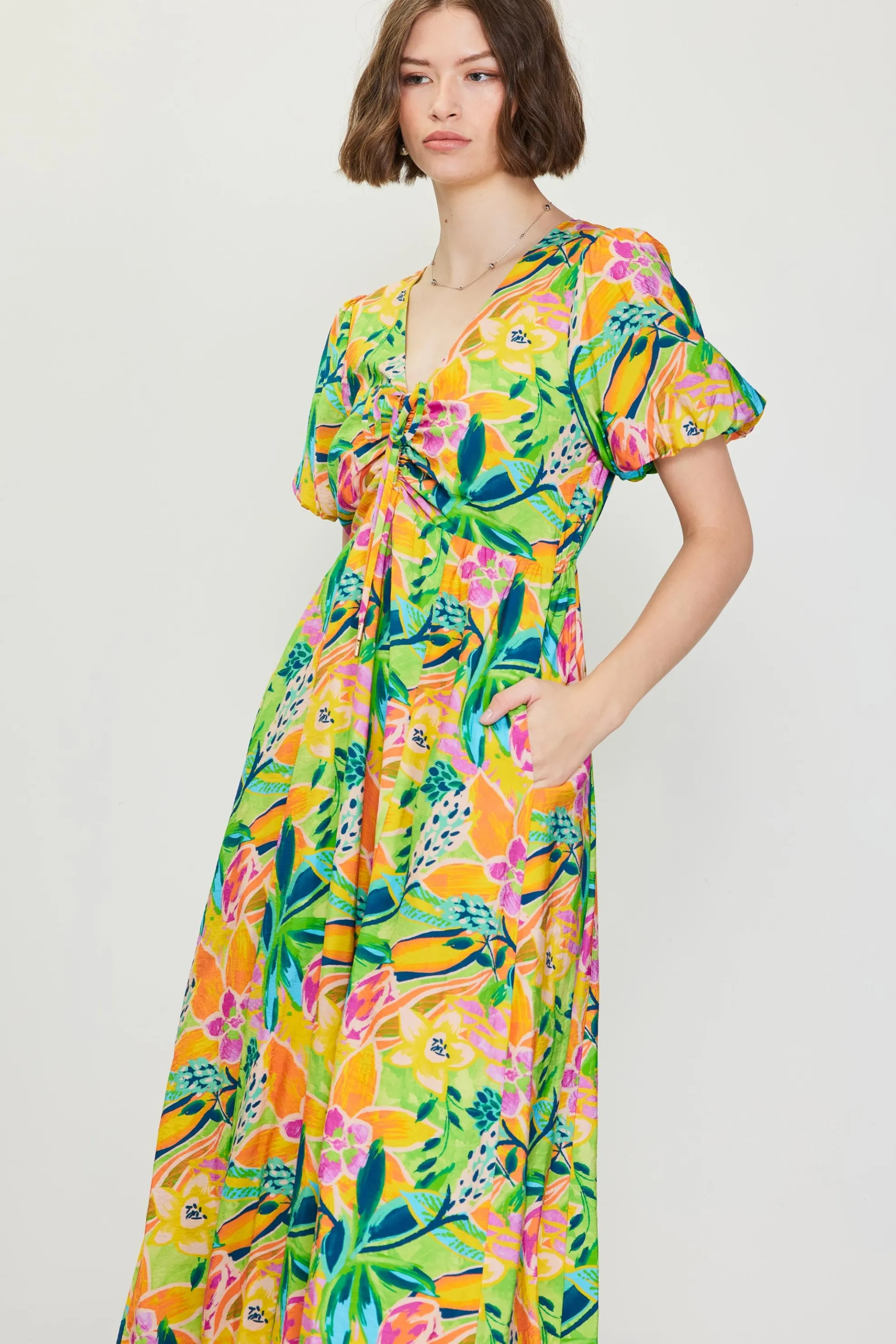 Celine Floral Print Midi Dress