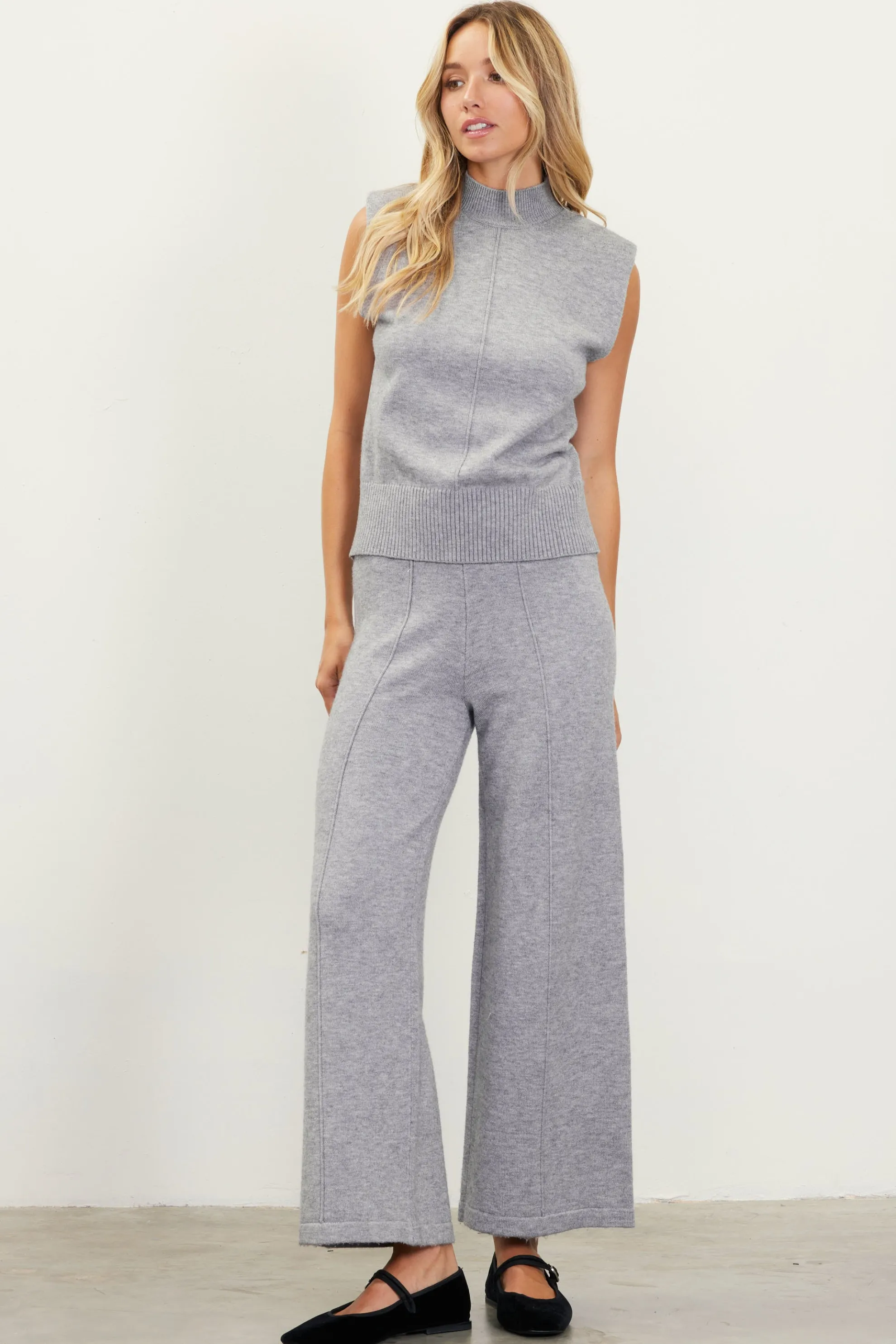 Mock Neck Sleeveless Knit Top