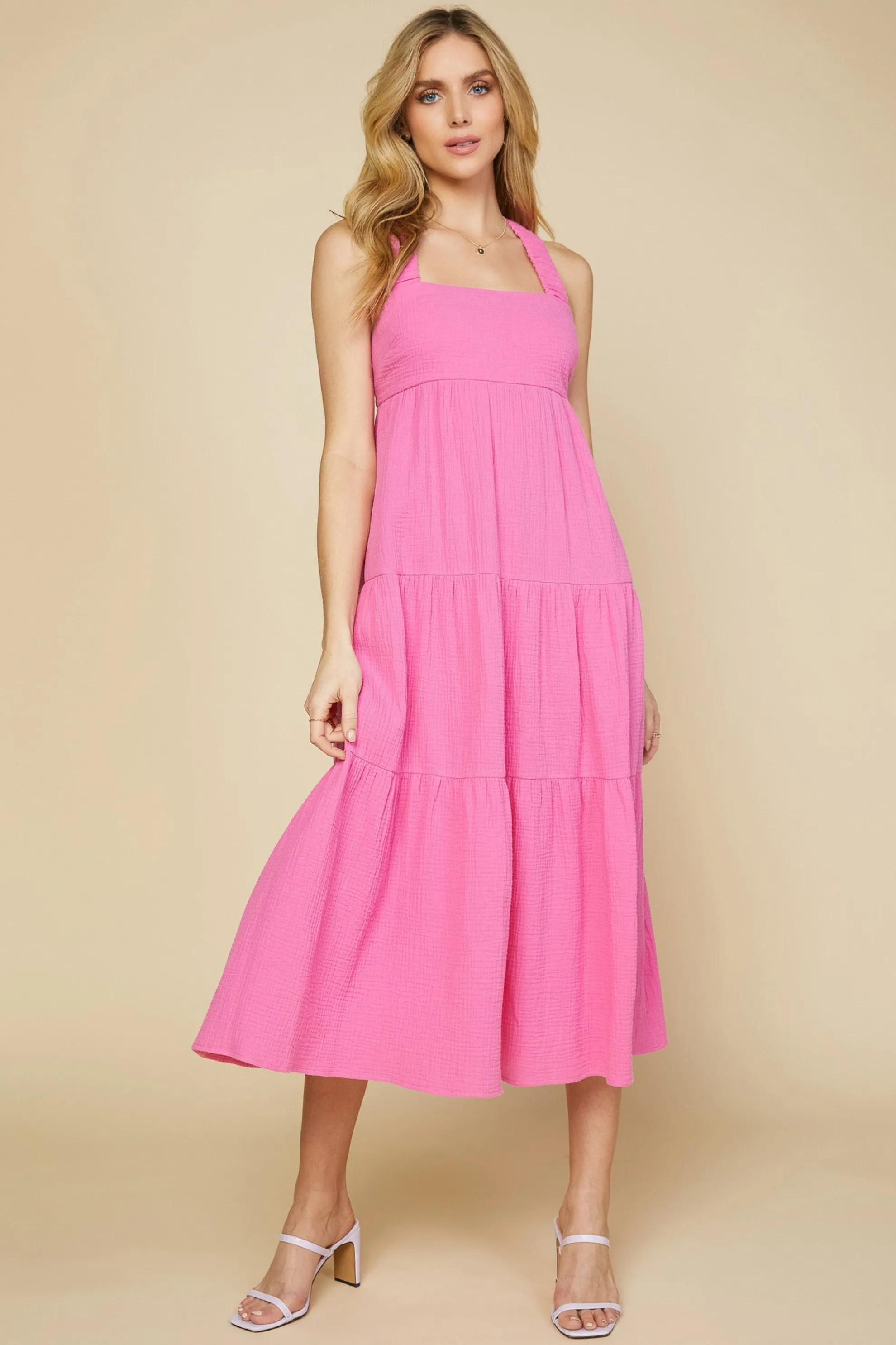 Cross Back Tiered Maxi Dress