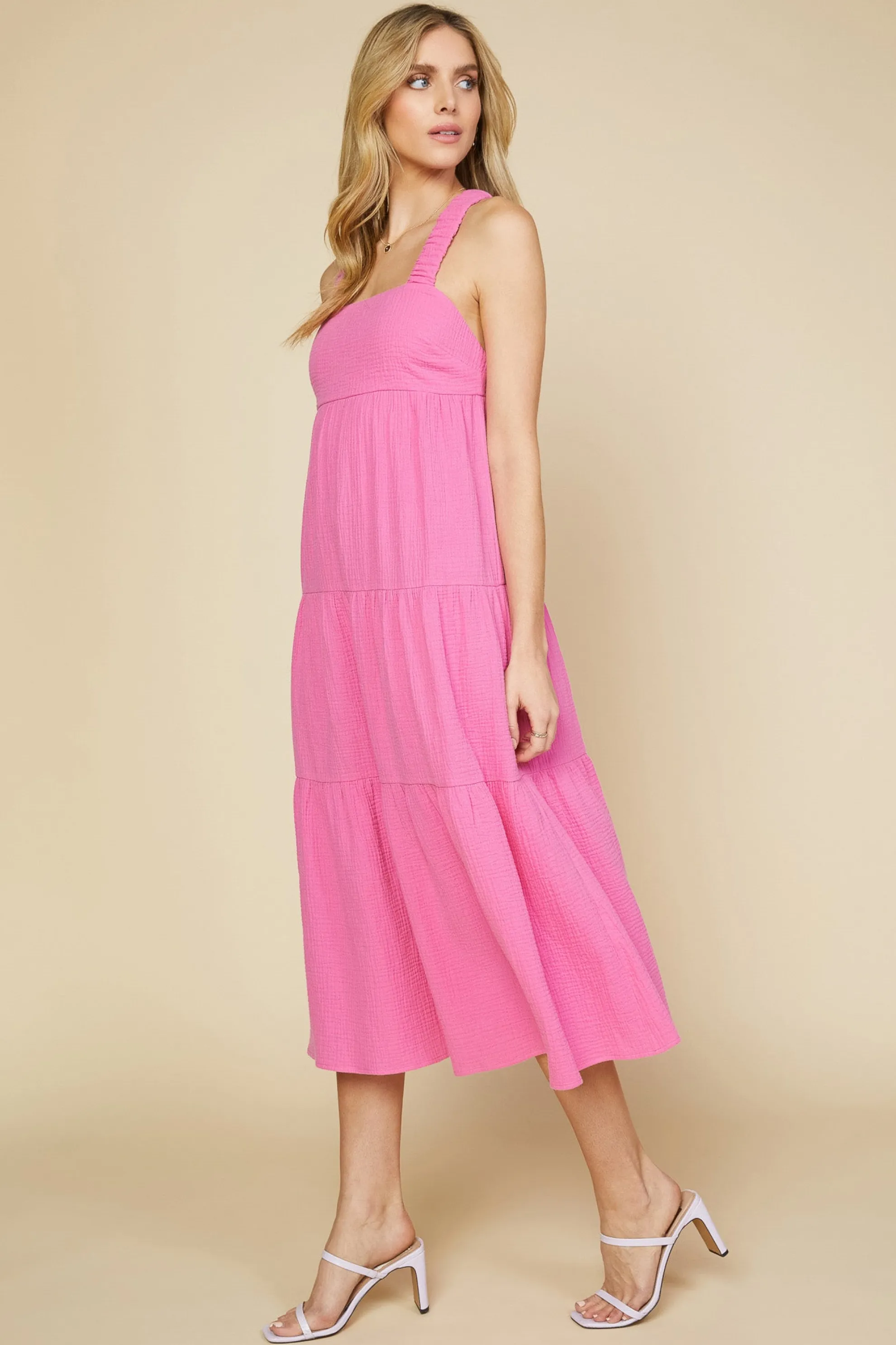 Cross Back Tiered Maxi Dress