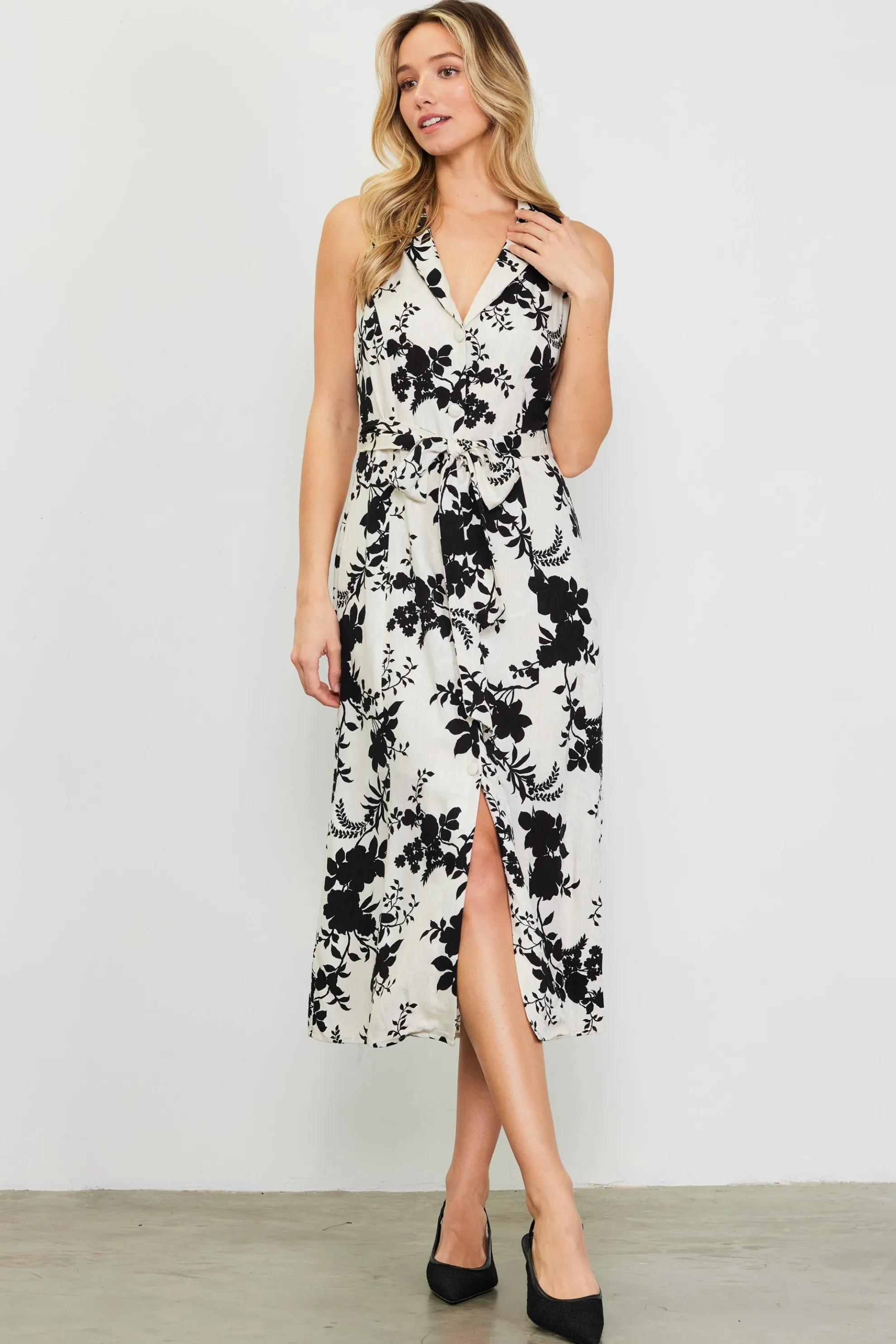Amaya Jacquard Print Sleeveless Dress