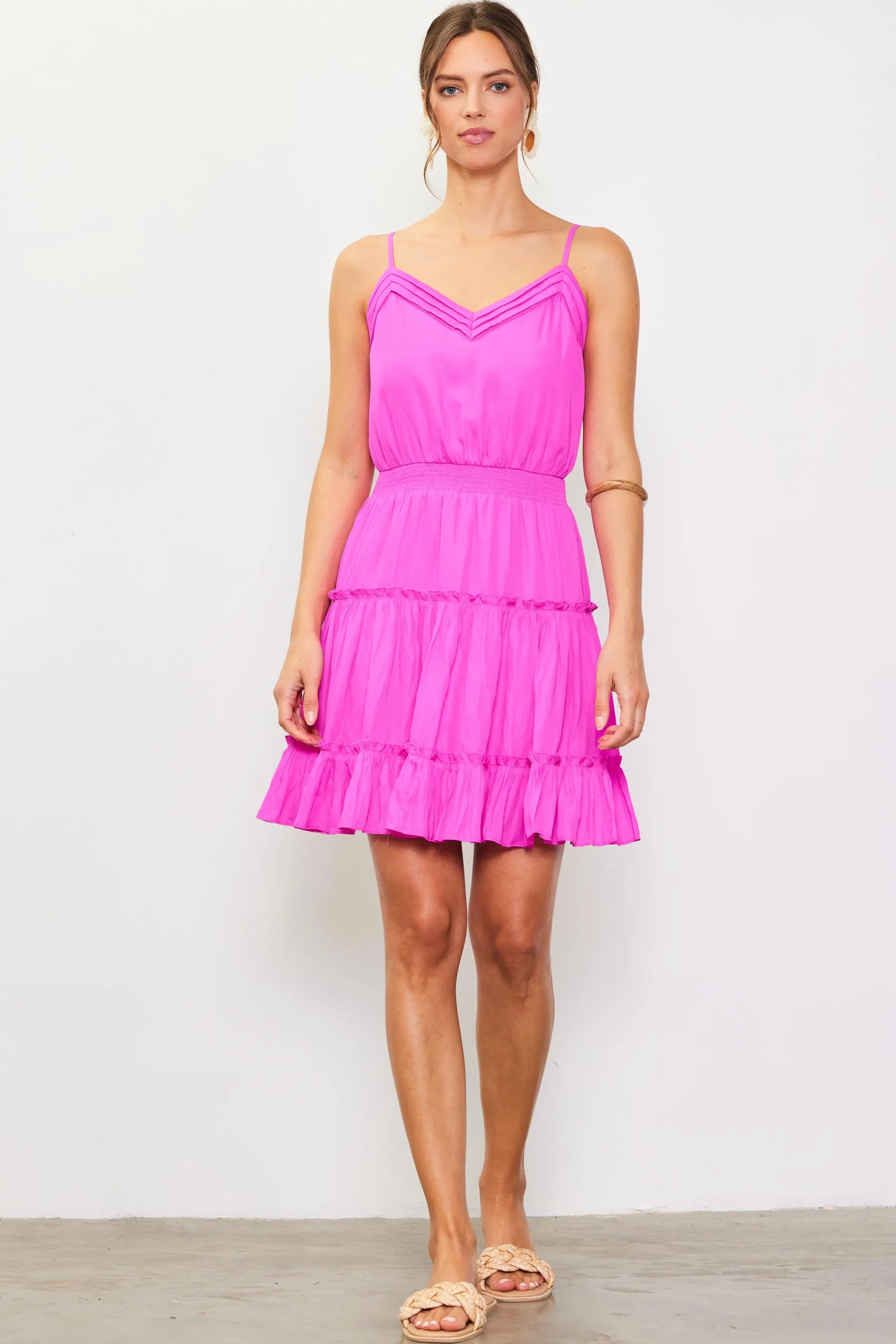 Smocked Waist Mini Dress