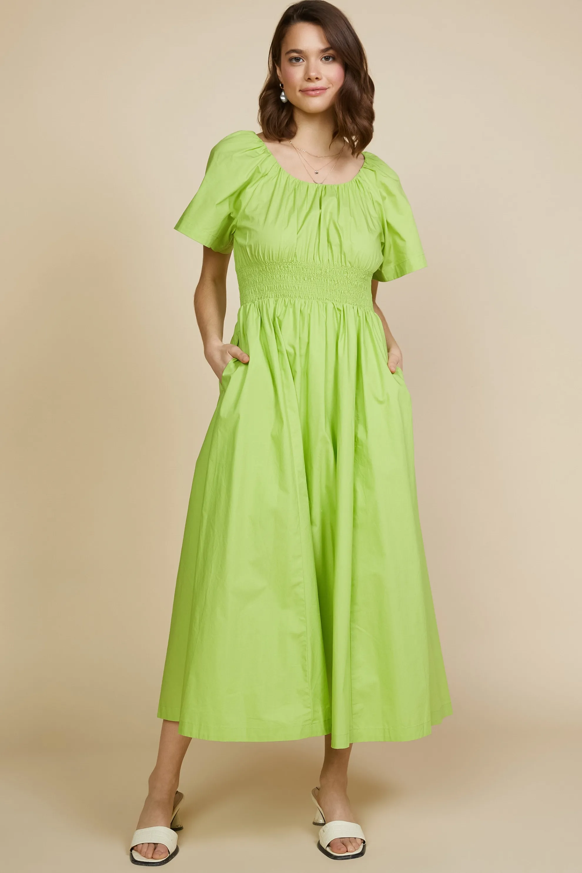 Andrea Poplin Midi Dress